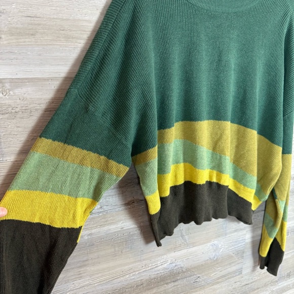 prAna Striped Organic Cotton & Tencel Sweater - Earth Tones - Size XL - Picture 6 of 8